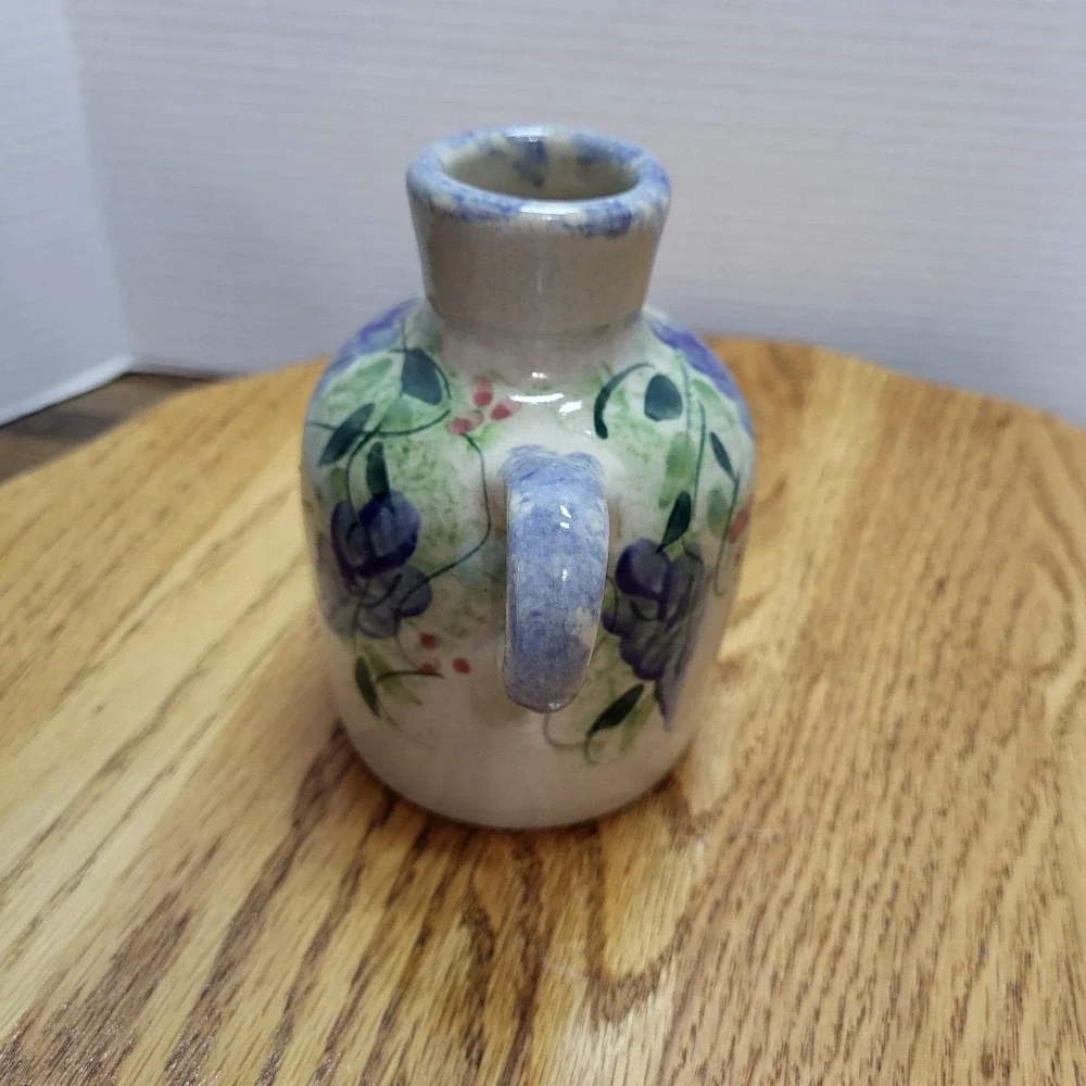VTG Yesteryears Collection Stoneware Jug Marshall Pottery Wisteria Purple Vine